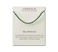 Philip Jones May Birthstone Friendship Slider Bracelet with Emerald Zircondia® Crystals