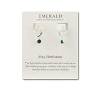 Philip Jones May Birthstone Hoop Earrings Created with Emerald Zircondia® Crystals