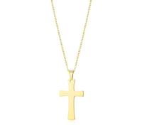 Philip Jones Men's 18k Gold Plated Stainless Steel Cross Necklace