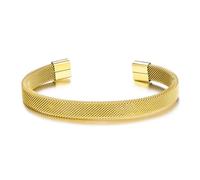 Philip Jones Men's 18k Gold Plated Stainless Steel Mesh Cuff Bracelet