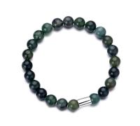 Philip Jones Men's Aquatic Agate Gemstone Stretch Bracelet
