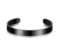 Philip Jones Men's Black Stainless Steel Cuff Bracelet