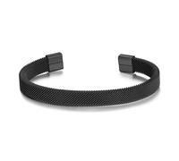 Philip Jones Men's Black Stainless Steel Mesh Cuff Bracelet