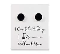 Philip Jones Men's I Couldn't Say I Do Without You Black Onyx Gemstone Wedding Cufflinks