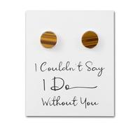 Philip Jones Men's I Couldn't Say I Do Without You Tigers Eye Gemstone Wedding Cufflinks
