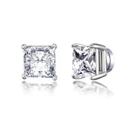 Philip Jones Men's Silver Plated Square Magnetic Clip On Stud Earrings Created with Zircondia® Crystals