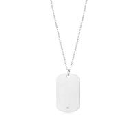 Philip Jones Men's Stainless Steel Dog Tag Necklace Created with Zircondia® Crystals