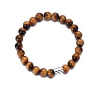 Philip Jones Men's Tiger's Eye Gemstone Stretch Bracelet