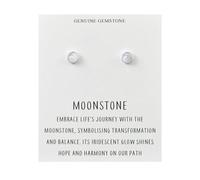 Philip Jones Moonstone Stud Earrings with Quote Card