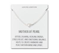 Philip Jones Mother Of Pearl Heart Gemstone Bracelet with Quote Card Created with Zircondia® Crystals