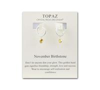 Philip Jones November Birthstone Hoop Earrings Created with Topaz Zircondia® Crystals