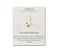 Philip Jones November (Topaz) Adjustable Birthstone Ring Created with Zircondia® Crystals