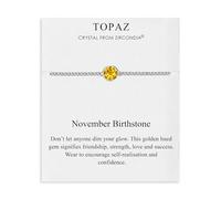 Philip Jones November (Topaz) Birthstone Anklet Created with Zircondia® Crystals