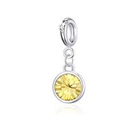 Philip Jones November (Topaz) Birthstone Charm Created with Zircondia® Crystals