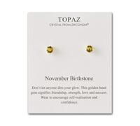 Philip Jones November (Topaz) Birthstone Earrings Created with Zircondia® Crystals