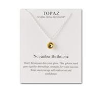 Philip Jones November (Topaz) Birthstone Necklace Created with Zircondia® Crystals