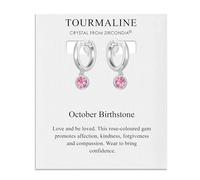 Philip Jones October Birthstone Hoop Earrings Created with Tourmaline Zircondia® Crystals