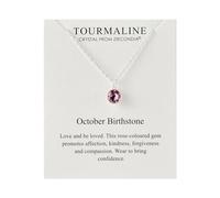 Philip Jones October (Tourmaline) Birthstone Necklace Created with Zircondia® Crystals
