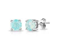 Philip Jones Pacific Green Opal Earrings Created with Zircondia® Crystals