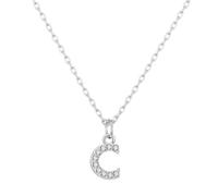 Philip Jones Pave Initial Necklace Letter C Created with Zircondia® Crystals