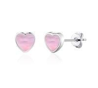 Philip Jones Pink Mother of Pearl Heart Stud Earrings