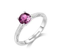 Philip Jones Purple Adjustable Crystal Ring Created with Zircondia® Crystals