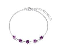 Philip Jones Purple Crystal Chain Bracelet Created with Zircondia® Crystals