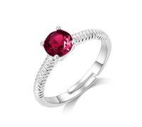 Philip Jones Red Adjustable Crystal Ring Created with Zircondia® Crystals