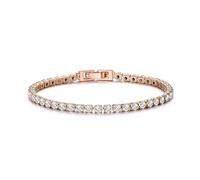 Philip Jones Rose Gold Plated 3mm Tennis Bracelet Created with Zircondia® Crystals