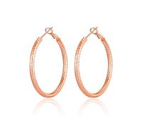 Philip Jones Rose Gold Plated 40mm Diamond Cut Hoop Earrings