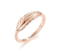 Philip Jones Rose Gold Plated Adjustable Feather Ring