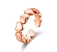 Philip Jones Rose Gold Plated Adjustable Heart Band Ring