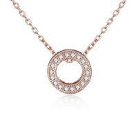 Philip Jones Rose Gold Plated Circle of Life Necklace Created with Zircondia® Crystals