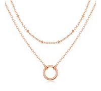 Philip Jones Rose Gold Plated Double Layered Circle Necklace