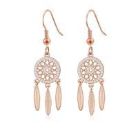 Philip Jones Rose Gold Plated Dream Catcher Drop Earrings Created with Zircondia® Crystals