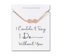 Philip Jones Rose Gold Plated I Couldn't Say I Do Without You Infinity Bridal Bracelet with Zircondia® Crystals