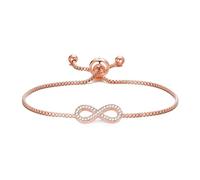 Philip Jones Rose Gold Plated Infinity Friendship Slider Bracelet Created with Zircondia® Crystals
