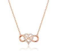 Philip Jones Rose Gold Plated Infinity Heart Necklace Created with Zircondia® Crystals