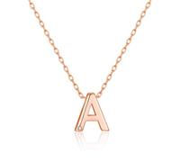Philip Jones Rose Gold Plated Initial Necklace Letter A Created with Zircondia® Crystals