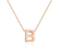 Philip Jones Rose Gold Plated Initial Necklace Letter B Created with Zircondia® Crystals