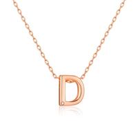 Philip Jones Rose Gold Plated Initial Necklace Letter D Created with Zircondia® Crystals