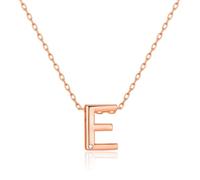 Philip Jones Rose Gold Plated Initial Necklace Letter E Created with Zircondia® Crystals