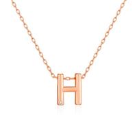 Philip Jones Rose Gold Plated Initial Necklace Letter H Created with Zircondia® Crystals