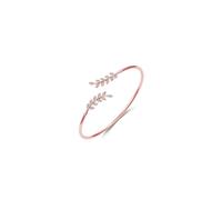 Philip Jones Rose Gold Plated Leaf Bangle Created with Zircondia? Crystals