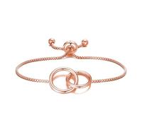 Philip Jones Rose Gold Plated Link Friendship Bracelet Created with Zircondia® Crystals