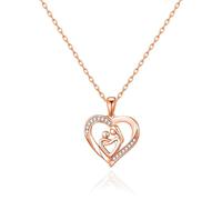 Philip Jones Rose Gold Plated Mother and Child Necklace Created with Zircondia® Crystals