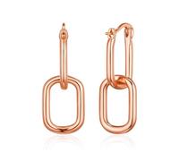 Philip Jones Rose Gold Plated Paperclip Earrings
