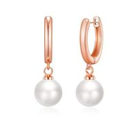 Philip Jones Rose Gold Plated Pearl Drop Hoop Earrings