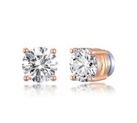 Philip Jones Rose Gold Plated Round Magnetic Clip On Stud Earrings Created with Zircondia® Crystals