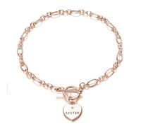 Philip Jones Rose Gold Plated Sister Charm Bracelet Created with Zircondia® Crystals